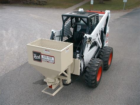 power seeder for skid steer|spreader attachment for skid steer.